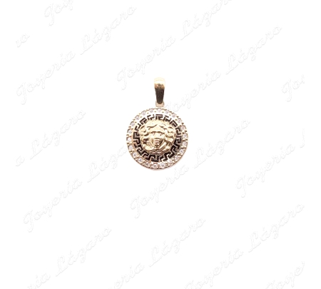 COLGANTE ORO 18 KTS  13MM ONIX MEDUSA
