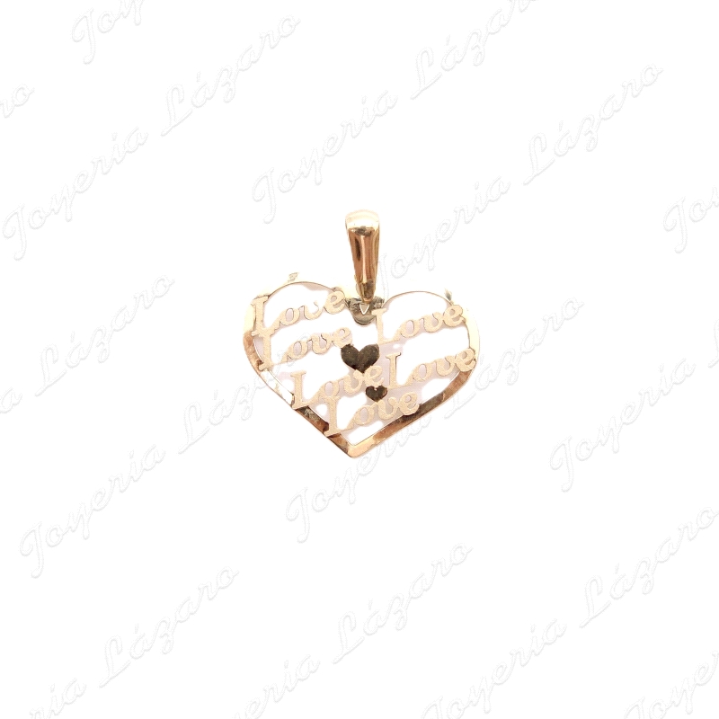 COLGANTE ORO 18 KTS CORAZON LOVE CALADO 15X20MM