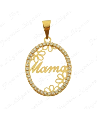 COLGANTE ORO 18 KTS MAMA OVAL CON CIRCO. 19X15