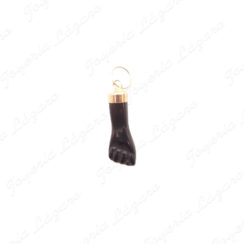 COLGANTE ORO 18 KTS PUÑO/HIGA NEGRO GRANDE  16X6MM