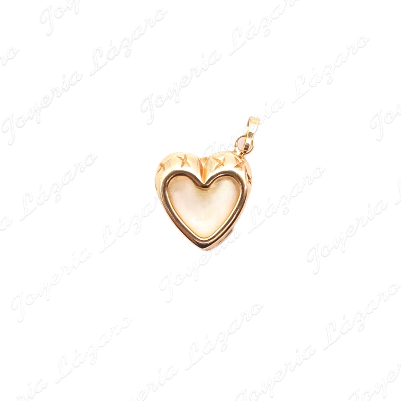 COLGANTE ORO 18 KTS CORAZON  HUECO 15MM, ASA EN ESQUINA Y 5MM GRUESO