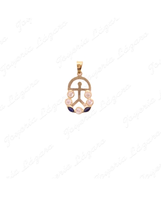 INDALO CALADO CON CIRCONITAS Y 2 ZAFIROS MARQUISE