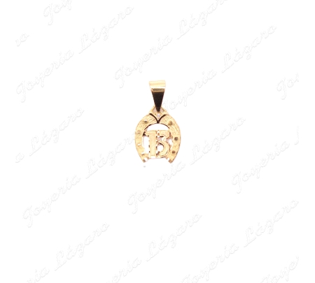 COLGANTE ORO 18 KTS HERRADURA 13, 14X19