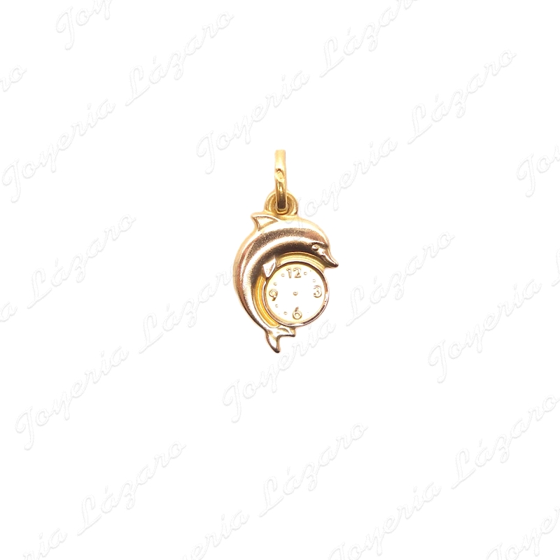 MEDALLA 18KTS BEBÉ DELFIN RELOJ