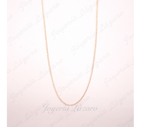 CADENA 60 CM. ORO 18 KTS BARBADA PLANA 1MM BRILLO