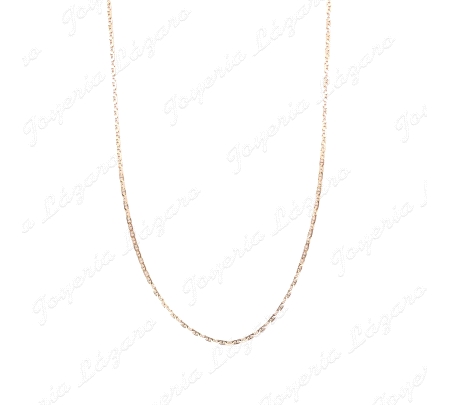 CADENA 60 CM. ORO 18 KTS ESLAB. BARCO 3MM  MACIZA