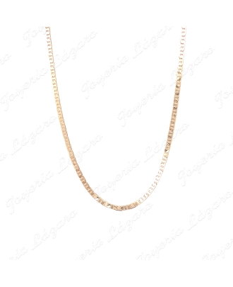 CADENA 60 CM. ORO 18 KTS DISEÑO BARCO PLANO 3.5MM  MACIZA