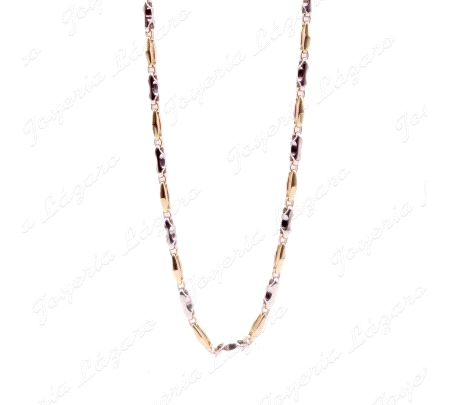 CADENA 18KT BICOLOR ITALIANA 60CM