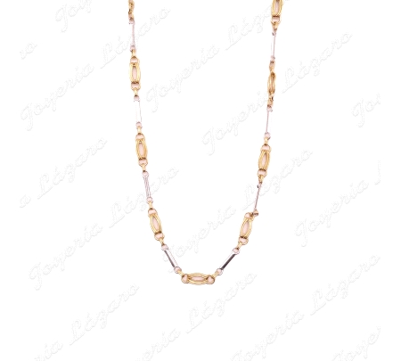 CADENA 45 CM. ORO 18 KTS GARGANTILLA BICOLOR  18PUL00334