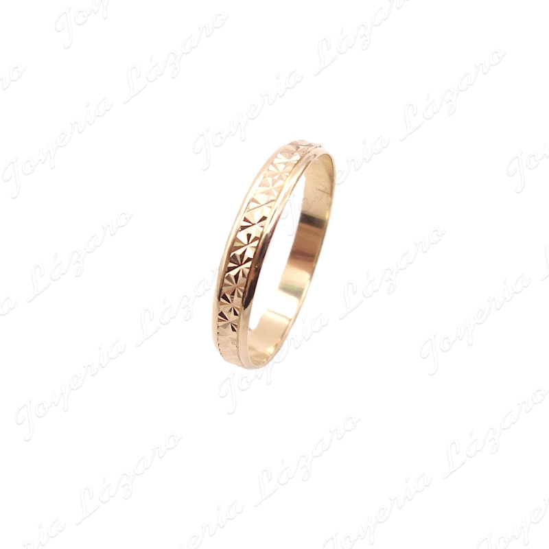 ALIANZA ORO 18 KTS 4MM FACETADA ESTRELLITAS