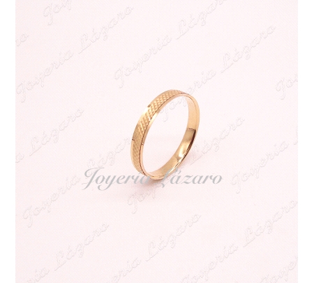 ORO 18 KTS ALIANZA 4MM TEXTURA PUNTOS Nº 13