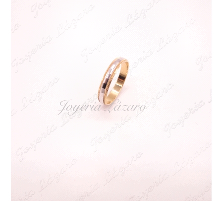 ALIANZA 18KT BIC. FACETADA BRILLO  CUADRADOS Nº22