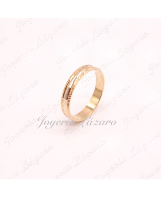 ALIANZA 18KTS 4MM FACETADA BRILLO Nº21