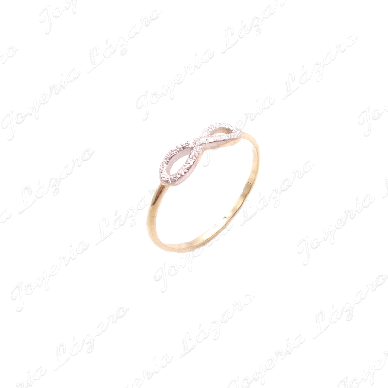 SORTIJA ORO 9 KTS BICOLOR INFINITO MICROCIRCONITAS                                                  