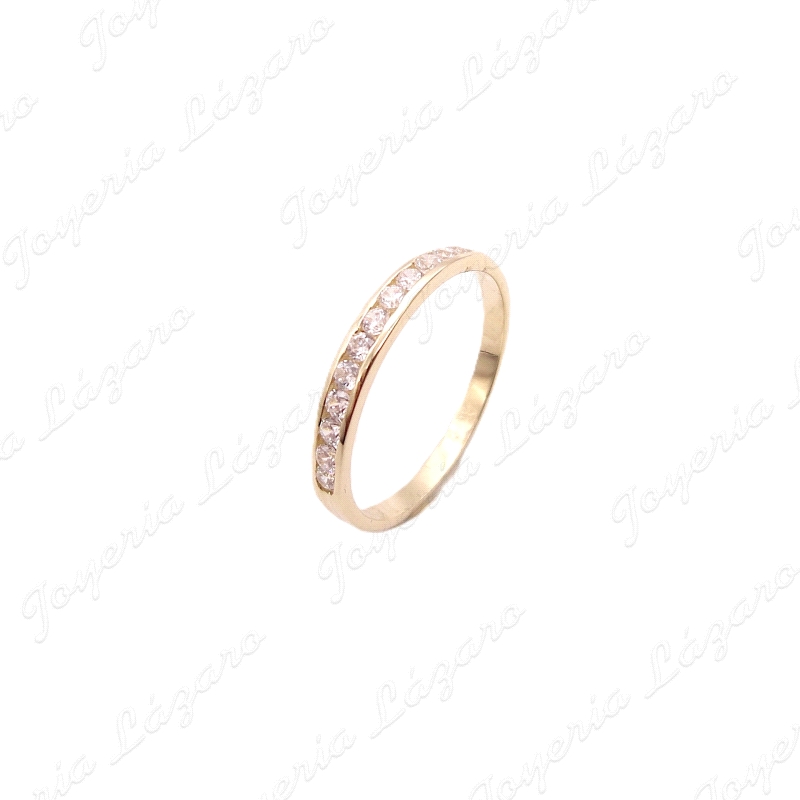 SORTIJA ORO 9 KTS 1/2 ALIANZA CIRCONITAS CARRIL                                                     