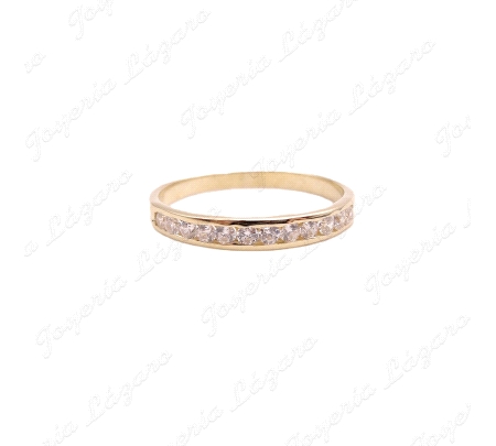 SORTIJA ORO 9 KTS 1/2 ALIANZA CIRCONITAS CARRIL