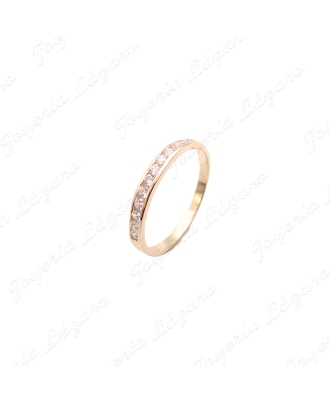 SORTIJA ORO 9 KTS 1/2 ALIANZA CIRCONITAS CARRIL                       