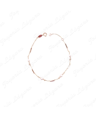 PULSERA ORO 9 KTS TRAMOS TUBITO+PERLITA BOLA                                                        