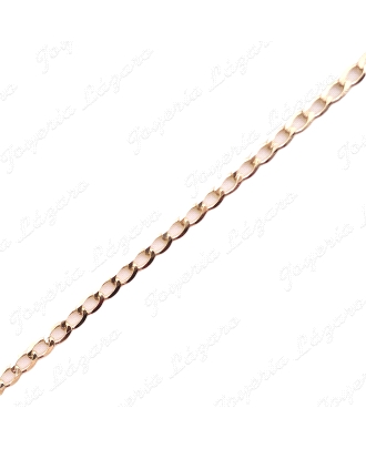 CADENA 50 CM. ORO 9 KTS BARBADA PLANA BRILLO 2.5MM