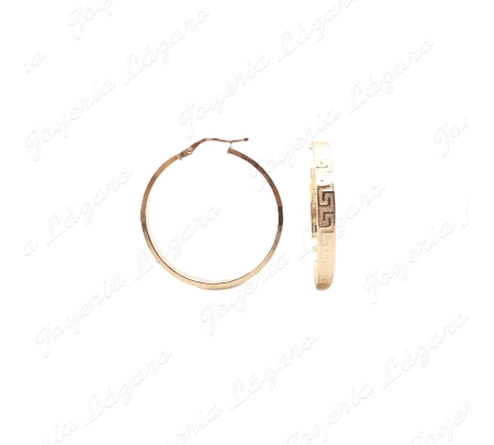 PEND. AROS ORO 18KT OCASION TABLA GRECA 4MM 33MM EXT.                                               