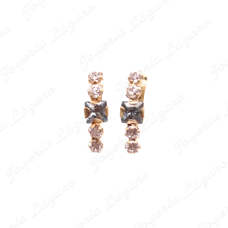 PEND. ORO 18KT OCASION AGUAMARINA CUADRADA+CIRCOS C. CATALAN                                        