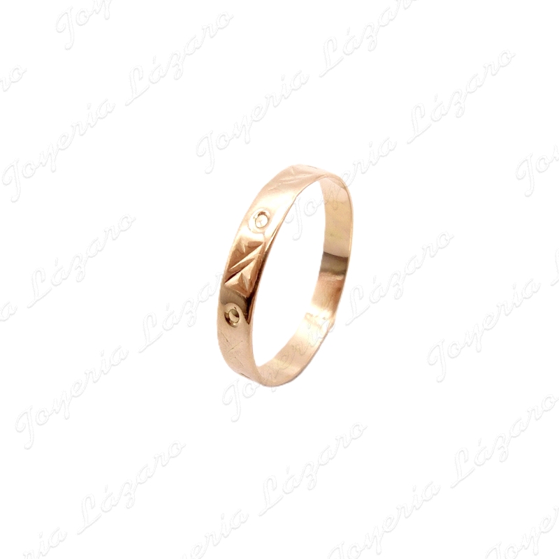 ALIANZA ORO 18KT OCASION 3.5MM TALLADA PUNTOS Y X                                                   