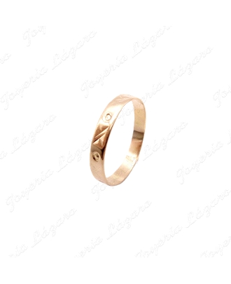 ALIANZA ORO 18KT OCASION 3.5MM TALLADA PUNTOS Y X                                                   