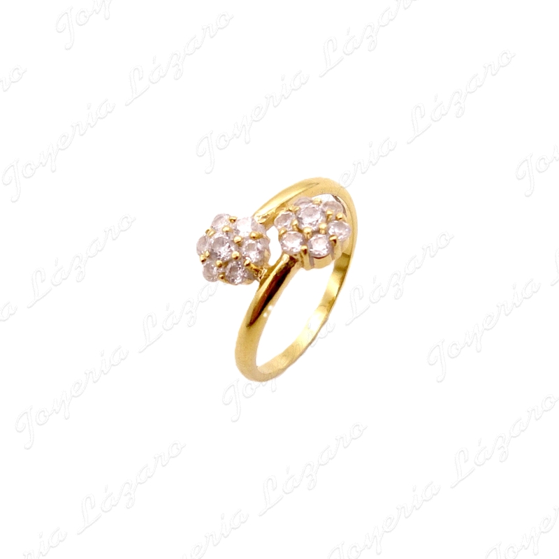 SORTIJA ORO 18KT SEMINUEVA 2 ROSETONES CRUZADOS                                                     