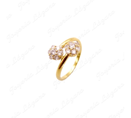 SORTIJA ORO 18KT SEMINUEVA 2 ROSETONES CRUZADOS                                                     