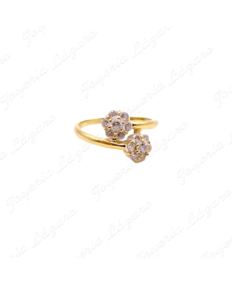 SORTIJA ORO 18KT SEMINUEVA 2 ROSETONES CRUZADOS