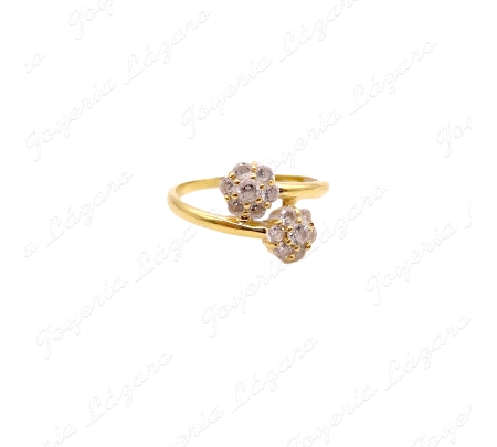 SORTIJA ORO 18KT SEMINUEVA 2 ROSETONES CRUZADOS