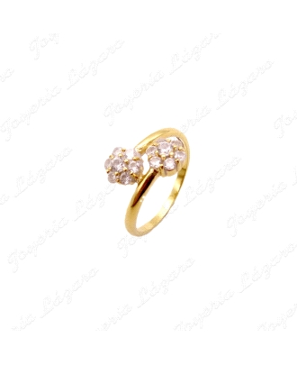 SORTIJA ORO 18KT SEMINUEVA 2 ROSETONES CRUZADOS