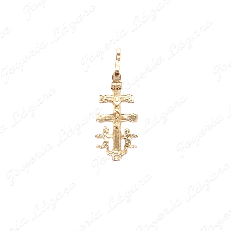 CRUZ DE CARAVACA ORO 18KT OCASION PLANA 12X25                                                       