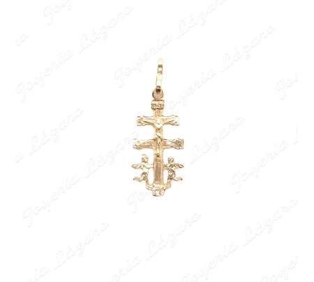 CRUZ DE CARAVACA ORO 18KT OCASION PLANA 12X25                                                       