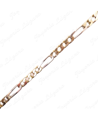 CADENA 65 CM. ORO 18KT SEMINUEVA MACIZA BICOLOR 4X1 5MM                                             
