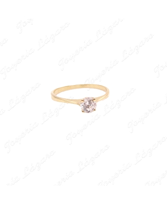 SORTIJA ORO 18 KTS SOLITARIO CIRCONITA CON 4 GARRAS