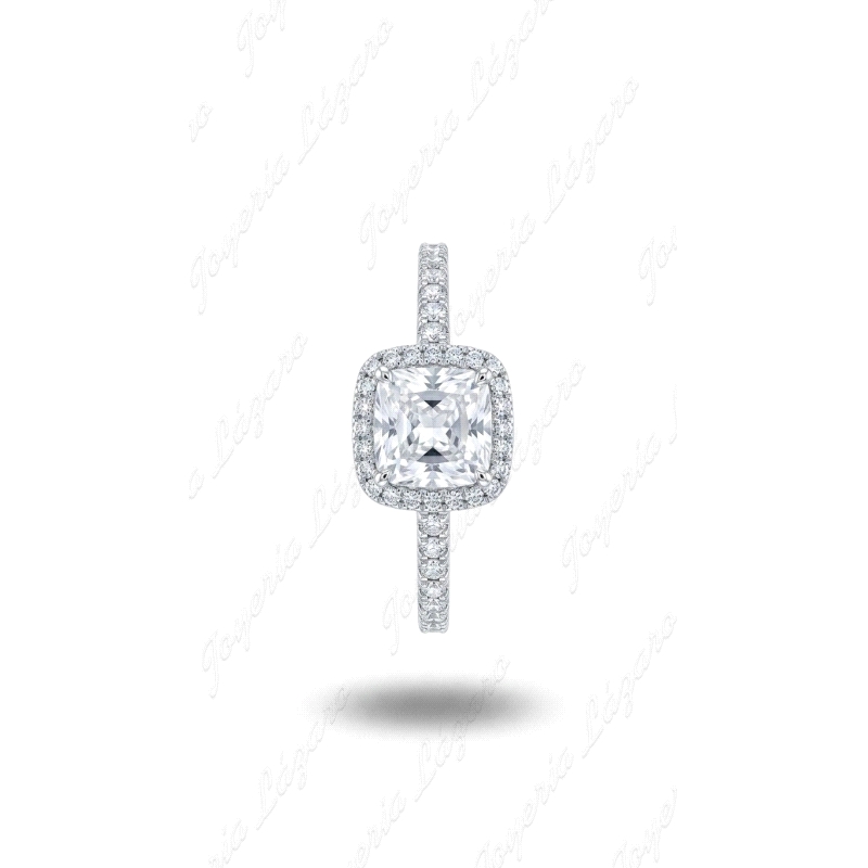 SORTIJA PLATA SOLITARIO CIRCO CUIADRADA 6MM CERCO MICROCIRCO Y EN BRTA                              