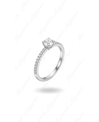 SORTIJA PLATA  SOLITARIO CIRCO 4 GARRAS MICROCIRCO  EN BRAZOS CRUZADOS                              