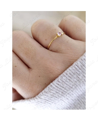 SORTIJA ORO 18 KTS SOLITARIO  HILO CIRCONITA 4 GARRAS                                               