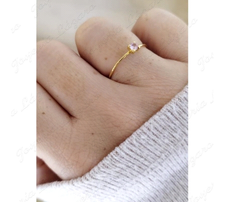 SORTIJA ORO 18 KTS SOLITARIO  HILO CIRCONITA 4 GARRAS                                               