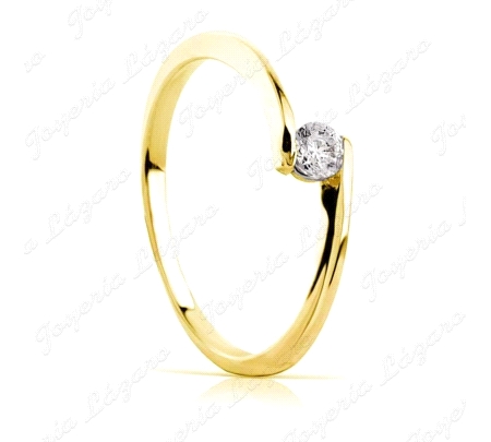 SORTIJA ORO 18 KTS SOLITARIO CRUZADO CLEMENTINE CIRCO AL AIRE                                       