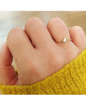 SORTIJA ORO 18 KTS SOLITARIO CRUZADO CLEMENTINE CIRCO AL AIRE                                       