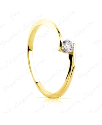 SORTIJA ORO 18 KTS SOLITARIO CRUZADO CLEMENTINE CIRCO AL AIRE         