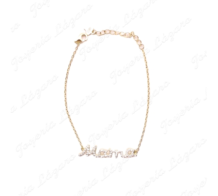 PULSERA PLATA NOMBRE MAM CIRCONITAS CHAPADA                                                         