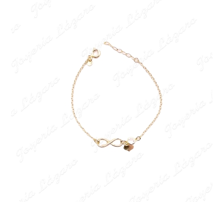PULSERA PLATA INFINITO+CORAZON+CIRCO CERCO RODIO/CHAPADO                                            