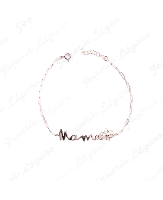 PULSERA PLATA  NOMBRE MAMA + CADENITA                                                               