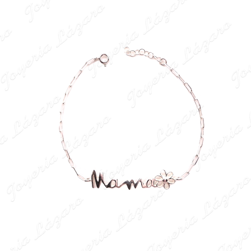 PULSERA PLATA  NOMBRE MAMA + CADENITA                                                               