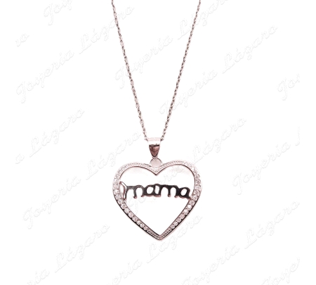 GARGANTILLA PLATA MAMA CORAZON CERCO CIRCONITAS