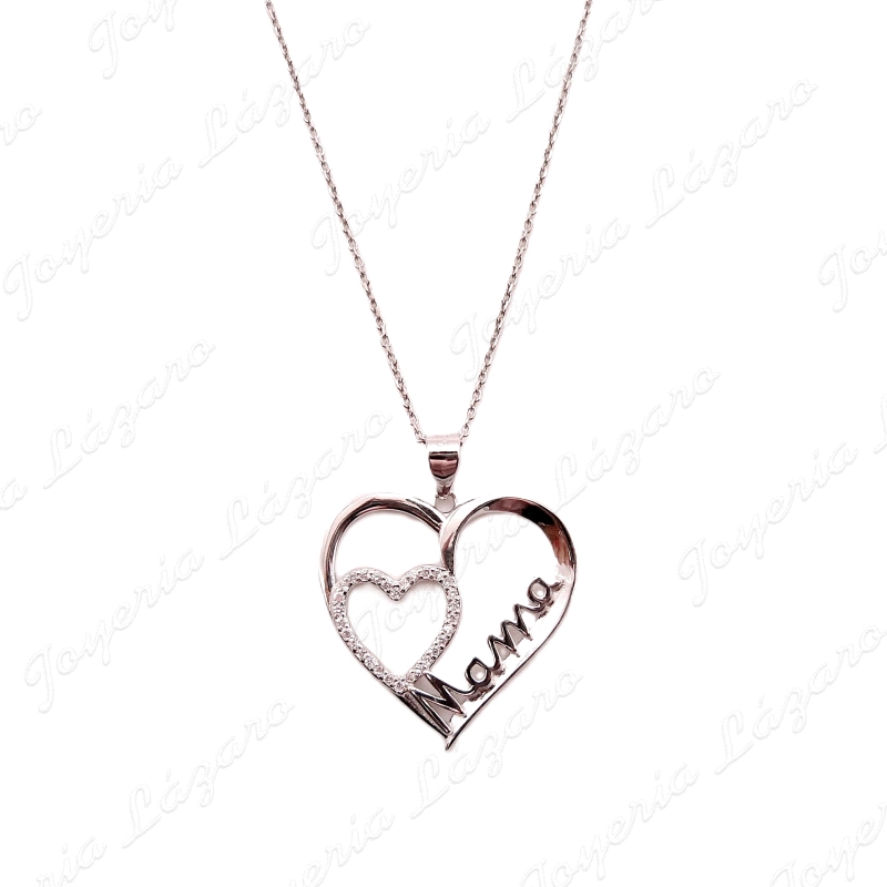 GARGANTILLA PLATA CERCO CORAZON + CORAZON CIRCOS MAMA                                               