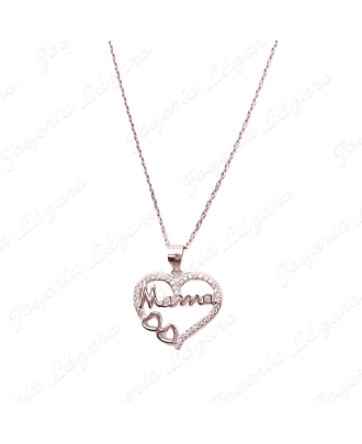 GARGANTILLA PLATA CORAZON CIRCO MAMA 2 CORAZONES CALADOS                                            